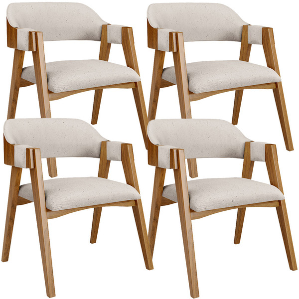 Kit 04 Cadeiras Para Sala De Jantar E Estar Living Estofada S