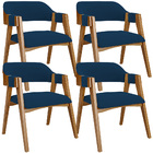 Kit 04 Cadeiras Para Sala De Jantar E Estar Living Estofada S