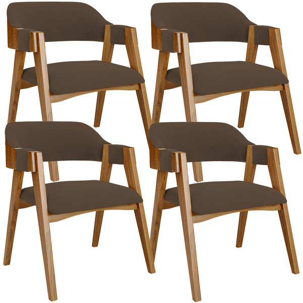 Kit 04 Cadeiras Para Sala De Jantar E Estar Living Estofada S