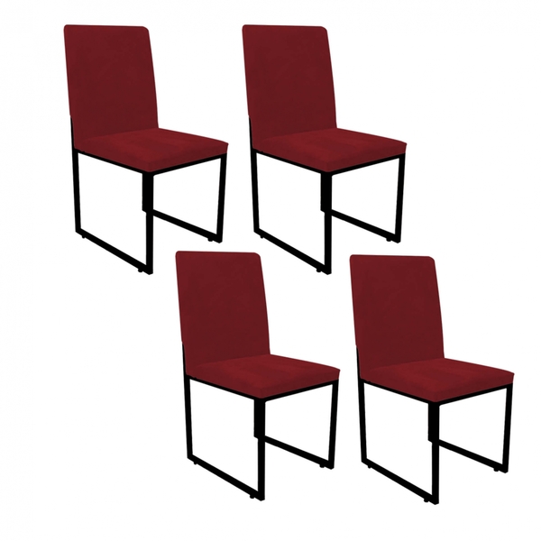 Kit 04 Cadeiras Para Sala De Jantar Escritório Office Stan In