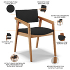 Kit 04 Cadeiras Para Sala De Jantar Estar Living Giorgia L02