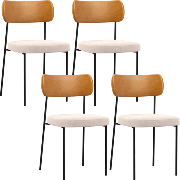 Kit 04 Cadeiras Para Sala De Jantar Melina L02 Couríssimo Whi