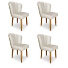 Kit 04 Cadeiras Pétala Para Sala De Jantar Pés Palito Veludo