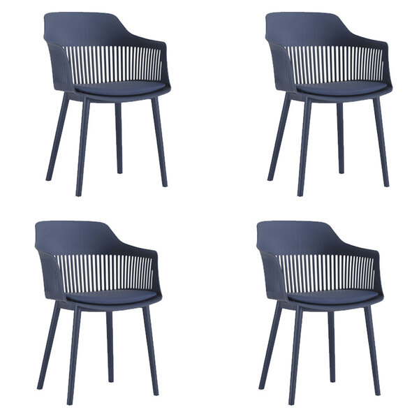 Kit 04 Cadeiras Polipropileno Marcela Azul Marinho - D'rossi
