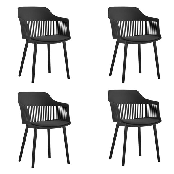 Kit 04 Cadeiras Polipropileno Marcela Preto - D'rossi