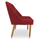 Kit 04 Cadeiras Poltrona Juliana Suede Pés Palito Castanho -