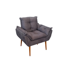 Kit 04 Cadeiras Poltronas De Luxo Opala Sala, Quarto Cinza