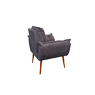 Kit 04 Cadeiras Poltronas De Luxo Opala Sala, Quarto Cinza