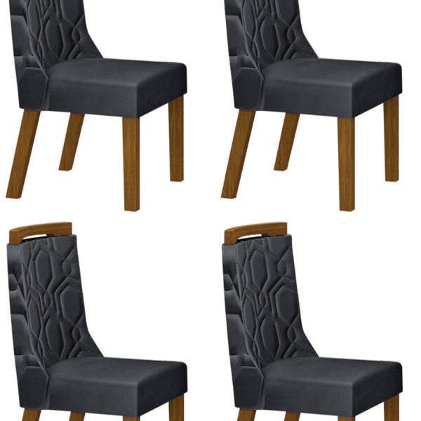 Kit 04 Cadeiras Sala De Estar Agata Leifer Moveis Freijó, Jol