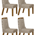 Kit 04 Cadeiras Sala De Estar Agata Madeira Moveis Leifer Fre