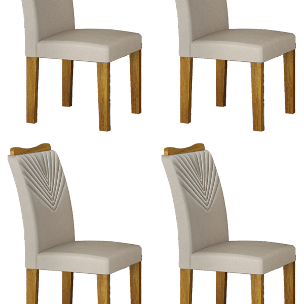 Kit 04 Cadeiras Sala De Jantar Clara Mdf Moveis Leifer Freijó