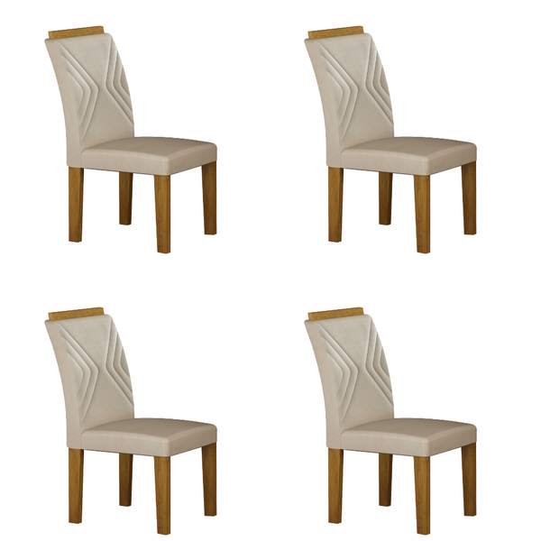 Kit 04 Cadeiras Sala De Jantar Clara Pe Mdf Moveis Leifer Fre