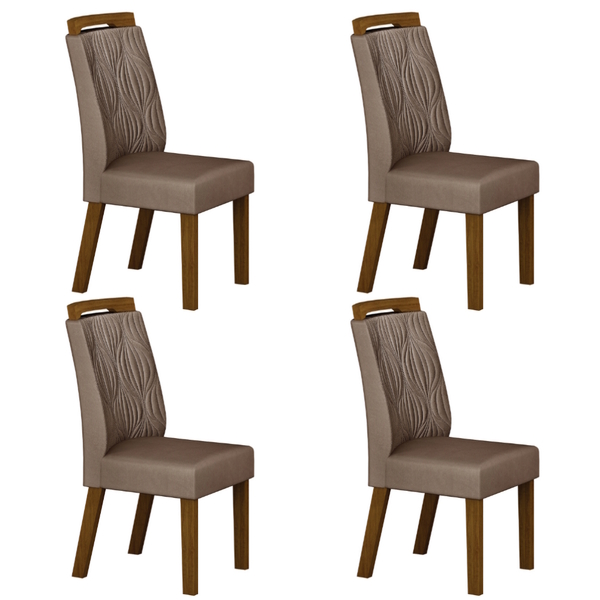 Kit 04 Cadeiras Sala De Jantar Ilheus Madeira Moveis Leifer F