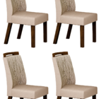 Kit 04 Cadeiras Sala De Jantar Ilheus Mdf Moveis Leifer Freij