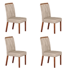 Kit 04 Cadeiras Sala De Jantar Lorena Madeira Moveis Leifer F