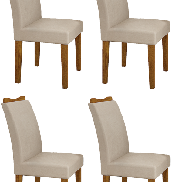 Kit 04 Cadeiras Sala De Jantar Pampulha New Madeira Moveis Le