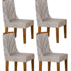 Kit 04 Cadeiras Sala De Jantar Perola Madeira Moveis Leifer F