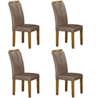 Kit 04 Cadeiras Stela Mdf Leifer Freijó, Joli Terracota