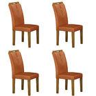 Kit 04 Cadeiras Stela Mdf Leifer Freijó, Joli Terracota