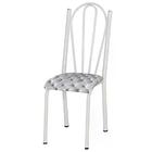 Kit 04 Cadeiras Tubular Branca 021 Assento Capitone