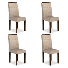 Kit 04 Cadeiras Vitória Wood Imbuia/ Capuccino - Moveis Arapo