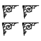 Kit 04 Cantoneiras N04 Em Ferro Fundido Cor Preto Em Hera