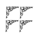 Kit 04 Cantoneiras N08 Em Ferro Fundido Cor Preto Em Hera