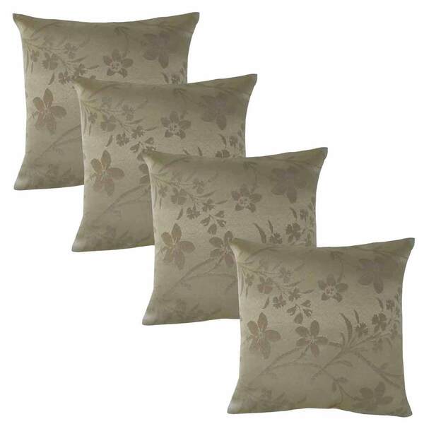 Kit 04 Capas Para Almofada Em Jacquard Estampado 45cm X 45cm