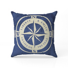 Kit 04 Capas Para Almofada Tecido Estampado Linha Bússola 42x