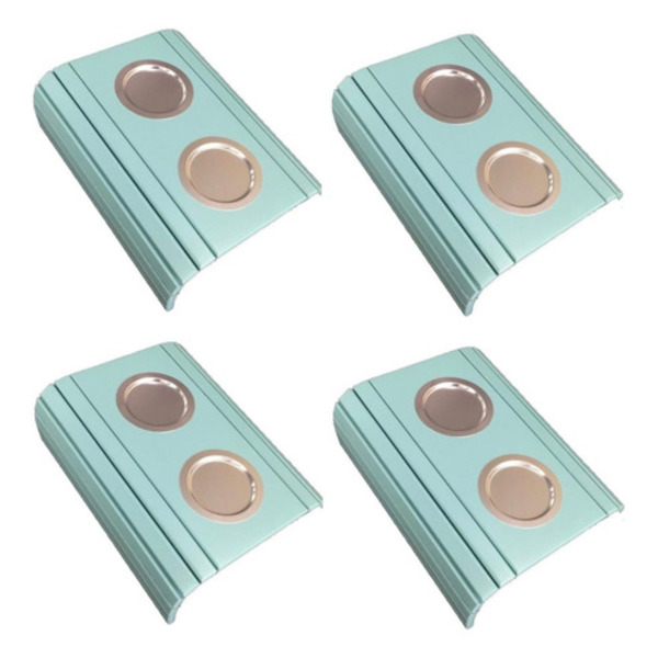 Kit 04 Esteira Decorativa Laqueada Sofá Alumínio Azul Bebe