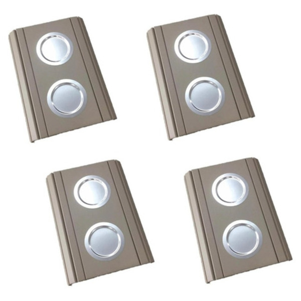 Kit 04 Esteira Decorativa Laqueada Sofá Copo Alumínio Nude