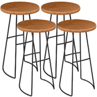 Kit 04 Mesas Bistrô Bar Alta Estrutura Em Aço Ravi D01 Peroba