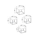 Kit 04 Mesas De Centro Cube Estilo Industrial Preto Base Metá