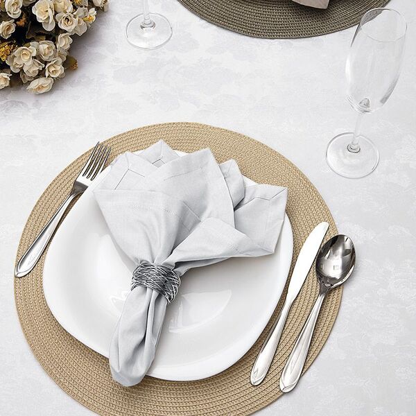 Kit 04 Peças Guardanapo De Boca Kacyumara 200 Fios - Branco