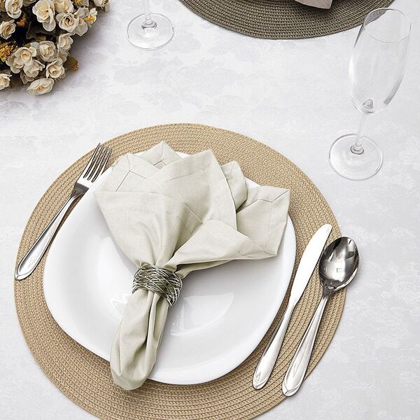 Kit 04 Peças Guardanapo De Boca Kacyumara 200 Fios - Perola