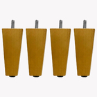 Kit 04 Pés Chanfrado Castanho 10cm Com Rosca Metal Para Móvei