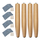 Kit 04 Pés Palito 30 Cm Natural E 04 Chapinhas Inclinadas  D1