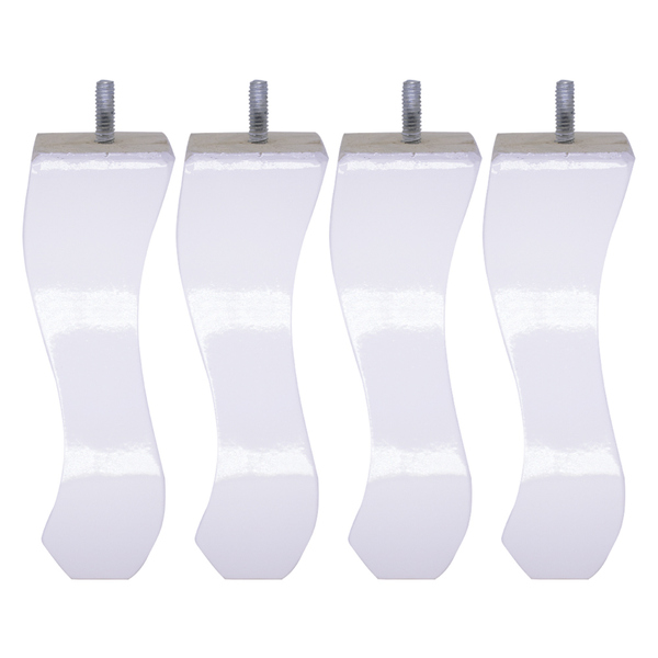 Kit 04 Pés Retrô Branco 20 Cm  D10 - D'rossi