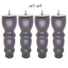 Kit 04 Pés Torneados Tabaco 15 Cm E 04 Buchas Americanas 5/16