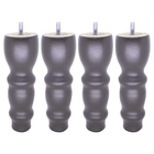 Kit 04 Pés Torneados Tabaco 15 Cm E 04 Buchas Americanas 5/16