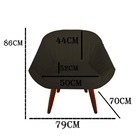 Kit 04 Poltrona Anitta Pés Palito Suede Marrom - D'classe Dec