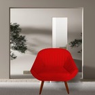 Kit 04 Poltrona Anitta Pés Palito Suede Vermelho - D'classe D