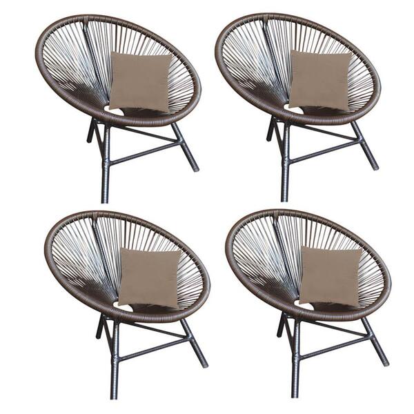 Kit 04 Poltrona Cadeira Corino Bege