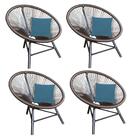 Kit 04 Poltrona Cadeira Suede Azul Turquesa