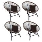 Kit 04 Poltrona Cadeira Suede Marrom