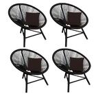 Kit 04 Poltrona Cadeira Suede Marrom