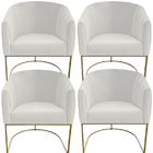 Kit 04 Poltrona Julia Com Base De Ferro Sala De Estar Escritó