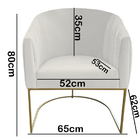 Kit 04 Poltrona Julia Com Base De Ferro Sala De Estar Escritó