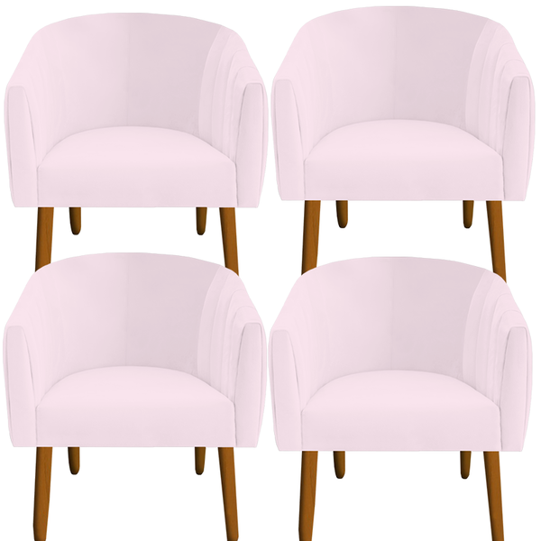 Kit 04 Poltrona Julia Decoração Salão Cadeira Escritório Rece