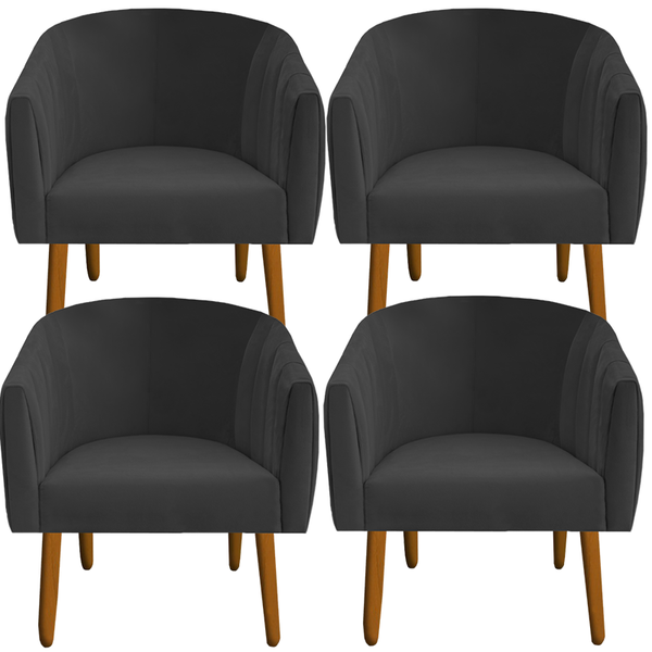 Kit 04 Poltrona Julia Decoração Salão Cadeira Escritório Rece